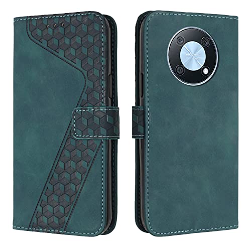OKZone Compatible With Huawei Nova Y90 Case, Wallet Case PU Premium Leather with Card holder Slots Magnetic Shockproof Protect Flip Cover Bookstyle Phone Cases Cover for Huawei Nova Y90 (Green)