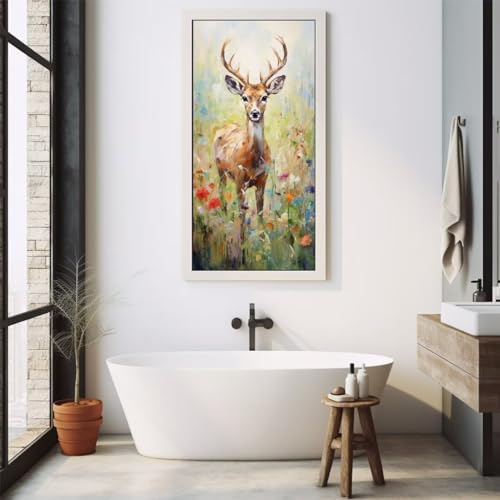 Diamond Painting Cerf Géant pour Salon | Activité Manuelle Relaxante Déco Murale Chambre 85x170