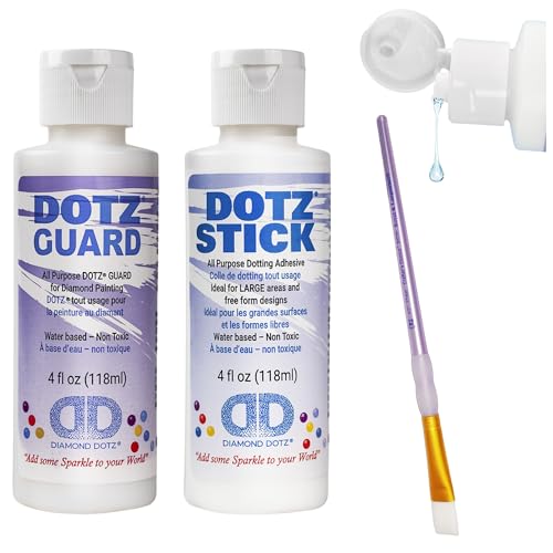 Diamond Dotz Stick Adhesive Glue for Diamond Painting and Crafts, Clear | Strong Waterproof Hold, Mess-Free Application, Long-Lasting Bond, Easy Squeeze Bottle, Non-Toxic Formula, Handy Craft Supply