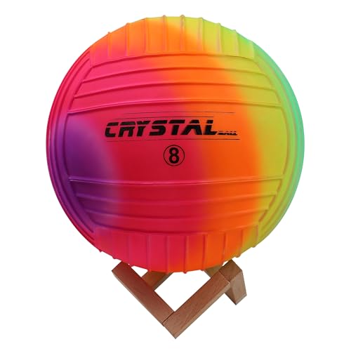 Image of Inflatable Vinyl Ball for Pool, Beach & Garden| Perfect for Outdoor & Indoor Play| PVC Ball for Kids with 2 Inflating Pins|Size : 22cm (9 Inches) | Rainbow