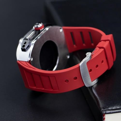 Kit de modificación RM para Apple Watch Ultra con correa de silicona premium y acero resistente 6