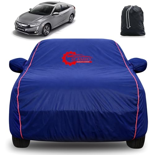 Image of 100% Waterproof Car Cover for Honda's Civic 2018-2026 Model | All-Weather, Dustproof & UV Protection | Heavy-Duty 3-Layer Fabric | Custom Fit with Mirror & Antenna Pocket | Navy Blue