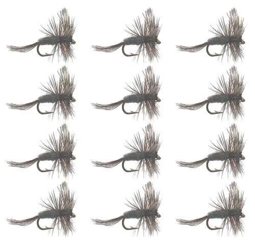 Feeder Creek Fly Fishing Flies for Trout | Adams Dry Fly Pattern | Trout and Bass Flies Assortment (12)