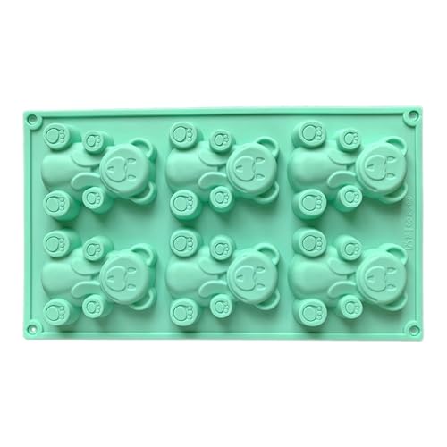 Molde de chocolate de oso, moldes de de goma de silicona | Moldes para baby shower, moldes de silicona para fondant de 6 rejillas,Molde para velas de oso, moldes de chocolate para baby shower para pas