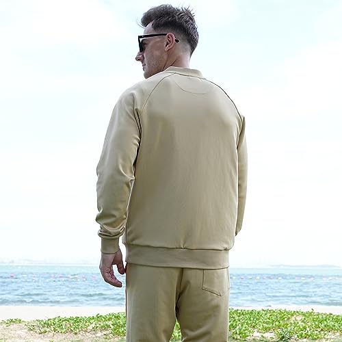 W JIANWANG Men's Casual Tracksuits Long Sleeve Jogging Suits Sweatsuit Sets Track Jackets and Pants 2 Piece Outfit3