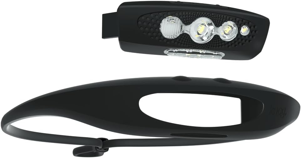 KNOG Bilby 400 Lumen Headlamp - Rechargeable Silicone Head Light w/ 7 Light Modes - Ultralight, IP67 Waterproof