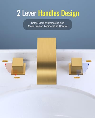 ARCORA Waterfall Bathroom Faucet for 3 Hole 8 Inch Widspread - image 4