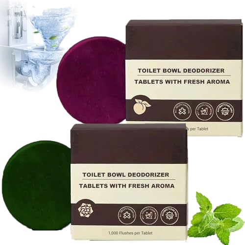 Pastillas Desodorantes Para Inodoros Con Aroma Fresco, Pastillas Limpiadoras Automáticas Para Inodoros, Limpiador De Inodoros De Larga Duración Con Aroma Fresco (Melocotón + Jazmín)