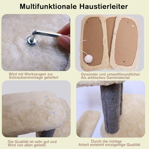 Escalier pour chien lavable et durable avec structure réglable gris foncé - 10