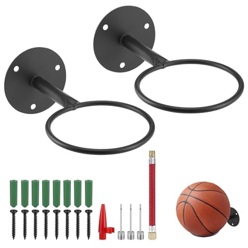 2Pcs Ball Holders for Wall Sturdy Football Stand Wall Mounted, Football Stand Display