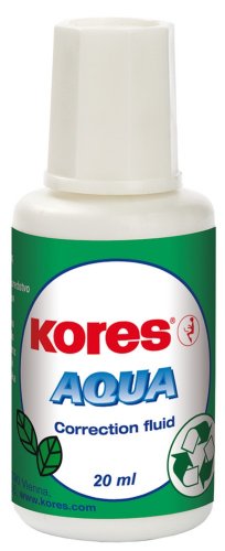 Kores Korrekturfluid Aqua auf Wasserbasis, 20 ml, 10 Stück, weiß