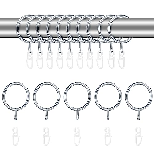 24 Piezas Plata Anillos de Metal para Cortinas y Ganchos de