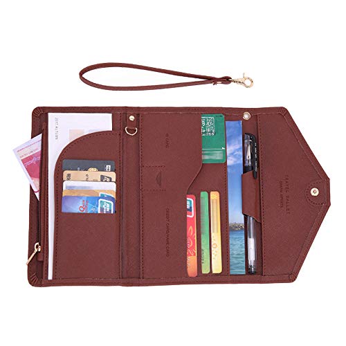 Andoer Carteira Organizadora de Vários Cartões RFID Bloqueador de Porta Passaporte de Viagem Bolsa D