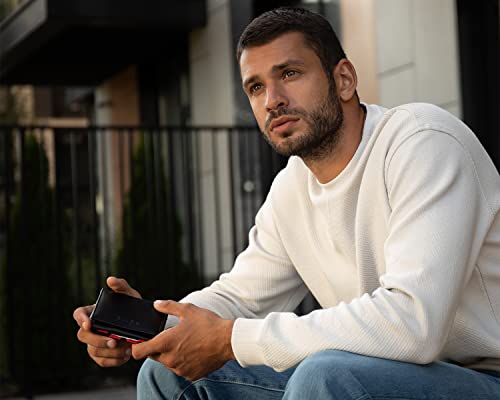 Jaimie Jacobs Flap Boy AirTag Edition Magic Wallet RFID Protected Genuine Leather Men (Black with Red)3