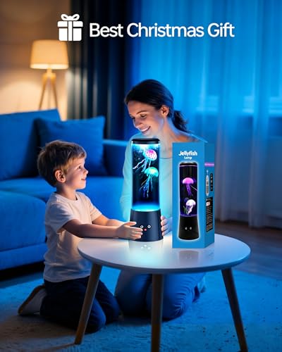Image of Jellyfish Lamp,Large LED Jellyfish Table lamp,Remote Dimmable Control Multi-Color Mood Light,Best Holiday Gift of Adult and Kids,for Room Decoration and Set The Mood (Jellyfish lamp)