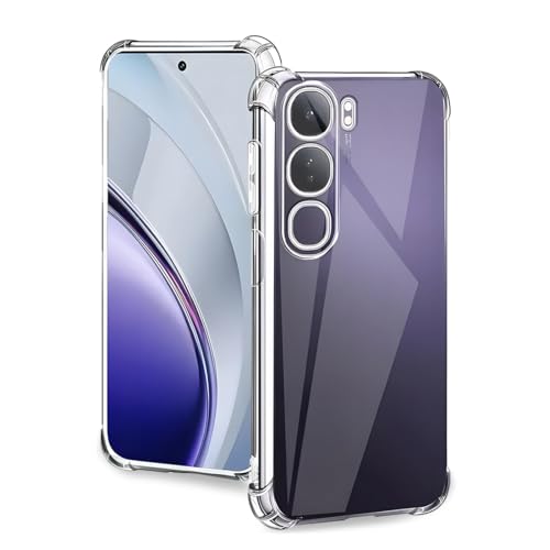 Image of Fashionury 3D Raised Transparent Crystal Clear Back Cover for Vivo Y400 5G | Shockproof Design | Anti-Slip Grip | Camera Protection | 360 Degree Protection Mobile Case