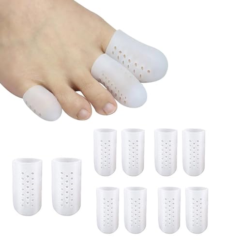 Protezione alluce,10 Pezzis Protezione Dita Piedi Silicone,Copri Piedi Traspiranti,per Previene la formazione di calli e vesciche,Protect Nail Toes-Per uomo e per donna
