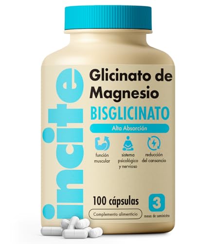 Magnesio bisglicinato - 500 mg - Alta potencia 100 capsulas veganas (3 meses suministro) - Bisglicinato de - Alta Biodisponibilidad - Mejora del sueño - Glicinato de Magnesio para dormir