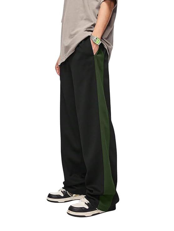 Track Pants | Track Pant for Men | Stripe Loose Fit Wide Leg Track Pant for Men | Baggy Track Pant for Men | Plain Track Pant-image-44