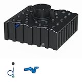 Retentionstank Retentionszisterne flach 4000 Liter Basis mit Schwimmdrossel 1 Zoll und Überlaufsiphon mit Skimmer für die Retention von Regenwasser - Retentionsspeicher Flachtank mit Retentionsdrossel