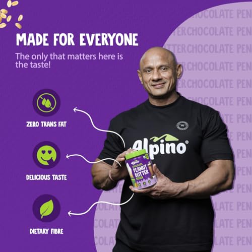 Image of ALPINO Chocolate Peanut Butter Crunch 2.5kg - Roasted Peanuts, Chocolate Paste, Brown Sugar & Sea Salt - 24g Protein, non-GMO, Gluten Free, Vegan - Plant Based Peanut Butter Crunchy