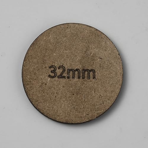 BENECREAT 80 unidades de 32 mm redondos de madera de densidad media, 2,5 mm de grosor, placa de madera sin tratar para manualidades, grabado, decoración