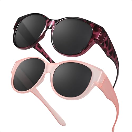 TJUTR Fit Over Glasses Sunglasses for Women, Polarized Oversized Sun Glasses with UV400 Protection