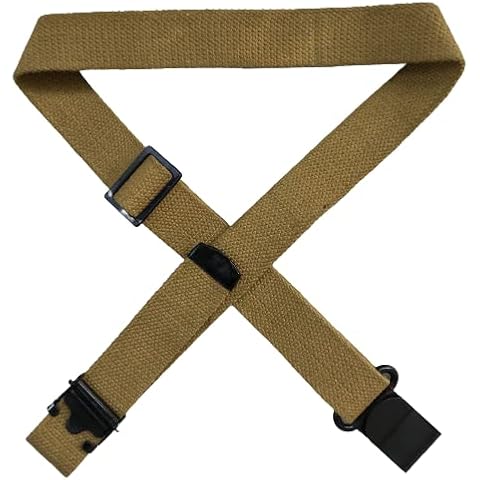 Warcraft Exports Exports M1 Garand 1903 Web Sling Us Gi Pattern Two Point Canvas Sling with 1-1/4 Inch Wide Swivels - Khaki Cover