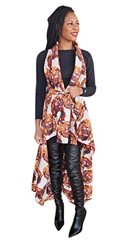 Dupsie's Lion African Print Fashion Shawl wrap with Armholes Light-weight with Belt4