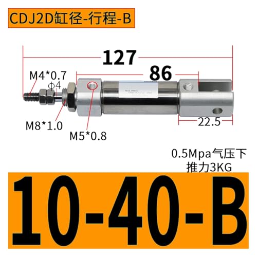 Vérin pneumatique CJ2D double oreilles en inox CDJ2D16 course 50mm