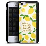 Silikon Hülle kompatibel mit Apple iPhone 5s Case schwarz Handyhülle Zitrone Spruch Statement