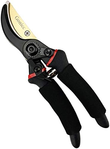 gonicc 8" Professional Premium Titanium Bypass Pruning Shears (GPPS-1003), Hand Pruners, Garden Clippers.