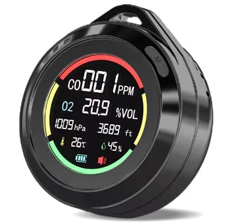 SIGNETTE® Smart Outdoor Portable 6-in-1 O2 CO Accurate Air Quality Atmospheric Pressure Altitude Oxygen Monitoring Meter for Outdoor Activies Like Hiking, Skiing, Hill Camping Adventure Sports-image-37