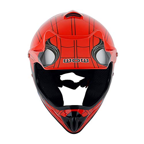 Wow Motocross Mx Bmx Bike Youth Spider Red Helmet (Size: Medium) + Goggle + Skeleton Glove (Size: Medium) #TOP4