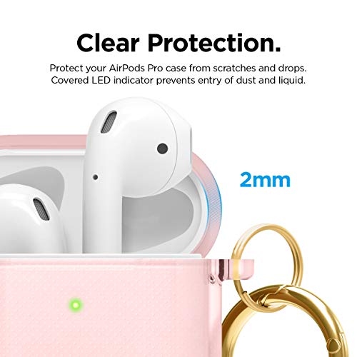 Image of elago Clear Airpods Case with Keychain Designed for Apple Airpods 1 & 2 (Lovely Pink)