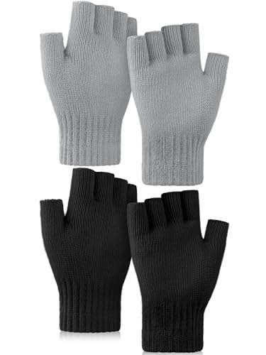 Glooarm 2 Pairs Fingerless Gloves for Women Men...