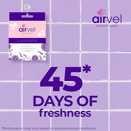 Image of Airvel Lusty Lavender Fragrance Block | Non-Toxic, Safe | Long-Lasting Freshness | Up to 45 Days Pack of 5 (75g Each)