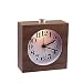 Best-mall Creative Classic Small Square Wood Silent Lazy Bedside Table Travel Alarm Clock With Nightlight (Black Walnut)