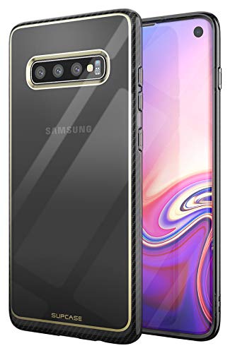 SUPCASE Unicorn Beetle Metro Series Designed for Samsung Galaxy S10 Case (2019 Release) Transparent Slim Fit Flexible Soft TPU Cover with Stylish Electroplated Lines (Gold)