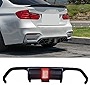 NINTE Rear Diffuser With Brake Light Fits for 2015-2020 BMW F80 M3 F82/F83 M4 with M Sport Bumper,ABS Gloss Black Lower Bumper Lip