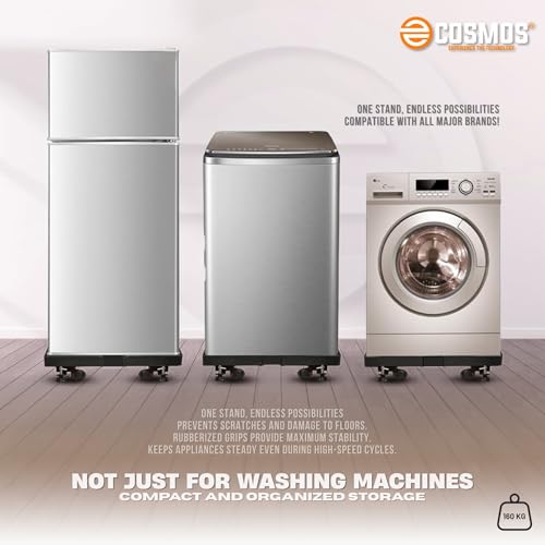 E-COSMOS Universal Washing Machine Trolley on Wheels Charcoal Black - Image 6