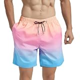 [SUNDAY ROSE] 水着 メンズ おしゃれ 海パン 男性用水着 サーフパンツ 海遊び メンズ水着 サーフショーツ 海水浴 プール 温泉 海水パンツ 水陸両用 短パン 夏 L オレンジピンク