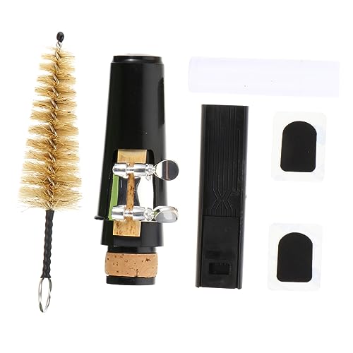 HANABASS 1 Set Clarinet Mouthpiece Kit Durable Music Instrument Accessories for Beginners Intermediate Players Includes Cleaning Brush Reed for Practice Performance