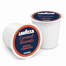 Lavazza Flavored K-Cup Coffee Pods Variety Pack for Keurig - Dessert Inspired Tiramisu & Caramel Biscotti, Light-Medium Roast, 40 Count Pack of 2 - Ideal for Lattes and After-Dinner Treats