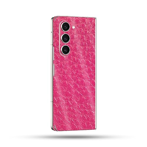 Image of MightySkins Glossy Glitter Skin Compatible with Samsung Galaxy Z Fold 5 Full Wrap - Pink Pleather | Protective, Durable High-Gloss Glitter Finish | Easy to Apply & Change Styles | Made in The USA