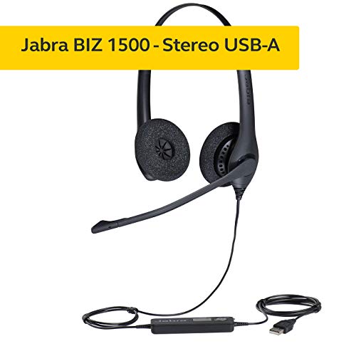 Jabra Biz 1500 Duo Wired On Ear Headset 