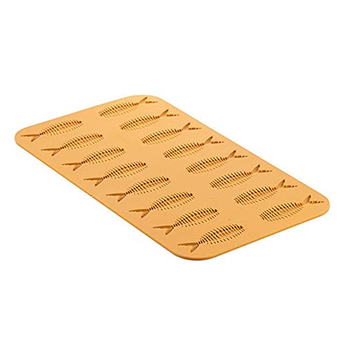Silikomart Naturae Lisca 4 Silicone Mould 16 Fish Bones, Yellow, 47 cm x 27 cm x 0.4 cm