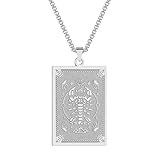 Collares para hombre, 12 signos del zodiaco, collar de escorpio para mujer, collar con colgante de amuleto de horóscopo cuadrado