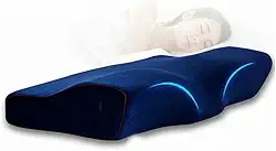 Travesseiro de espuma viscoelástica para pessoas que dormem de lado com dor no pescoço e no ombro, travesseiro ortopédico cervical para dormir ergonômico, hipoalergênico, antirronco, fronha lavável