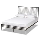 Baxton Studio Jeanette Modern and Contemporary Black Finished Metal Full Size Platform Bed